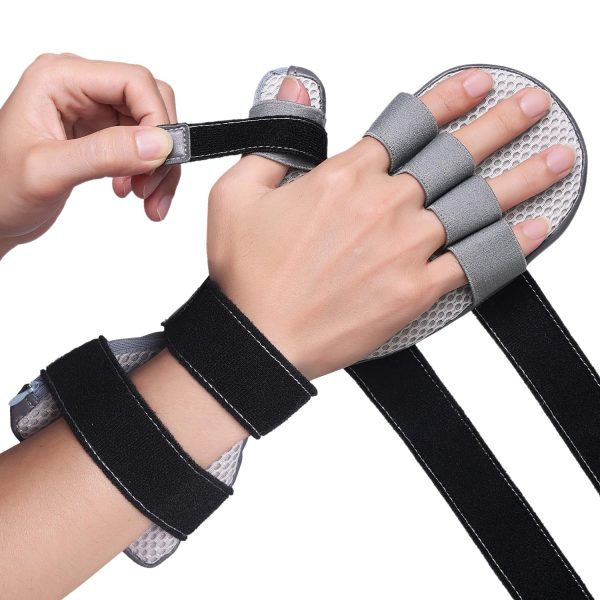 Stroke Hand Brace Splint for Straightening Fingers with 5 Fingers Rest...