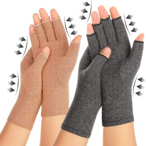 2 Pairs Arthritis Compression Gloves for Women Men, Carpal Tunnel Pain...