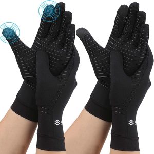 2 Pairs Compression Full Finger Arthritis Gloves, Copper Glove with To...