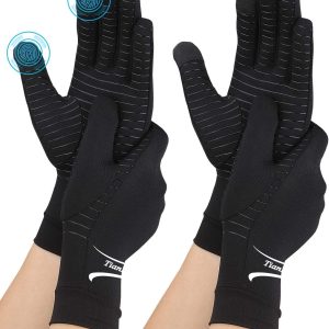 2 Pairs Copper Arthritis Gloves for Hand Pain, Full Finger Compression...