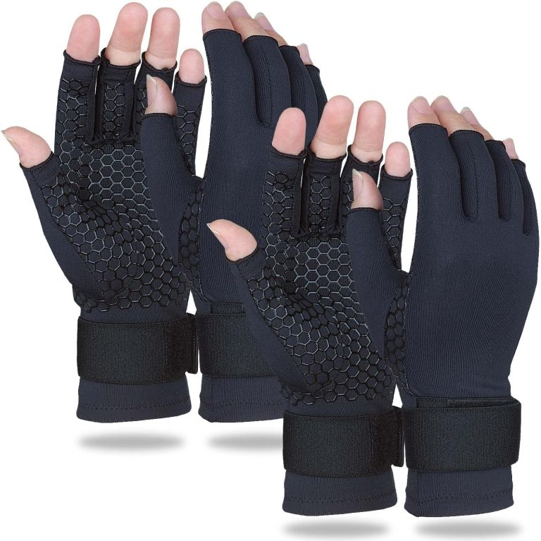 2 Pairs Copper Arthritis Gloves for Women Men, Compression Gloves with...