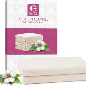 2Pcs Organic Cotton Flannel for Castor Oil Pack Wrap, Unbleached Reusa...