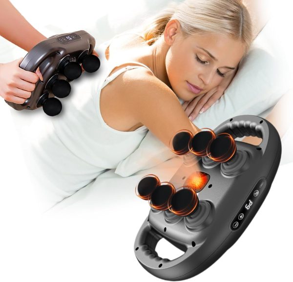 6 Head Massage Gun Deep Tissue with 9 Levels & 9 Modes, Electric Massa...