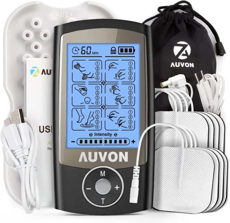 AUVON Rechargeable TENS Unit Muscle Stimulator, 24 Modes 4th Gen TENS ...