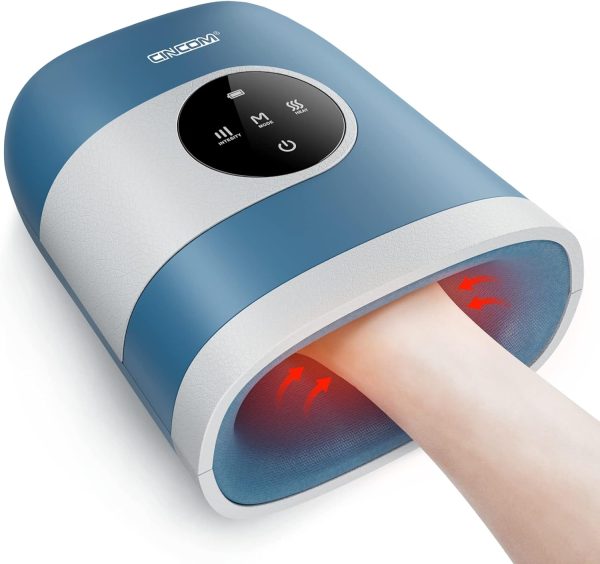 CINCOM Upgraded Hand Massager with Heat and Compression for Arthritis ...