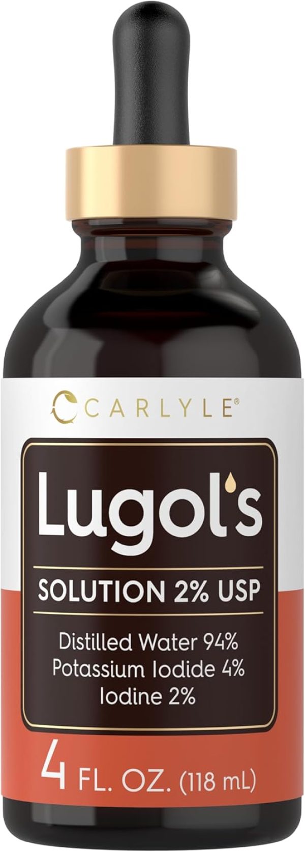 Carlyle Lugols Iodine 2 Percent | 4 fl oz (Pack of 1) | Potassium Iodi...