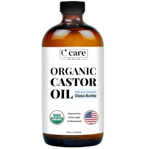 Castor Oil 100% Pure Organic Cold Pressed Unrefined Glass Bottle | USD...