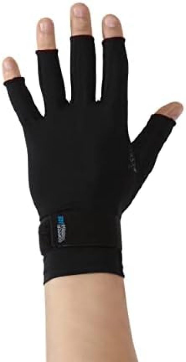 Copper Fit ICE Compression Gloves Infused with Menthol, Black, Large/X...
