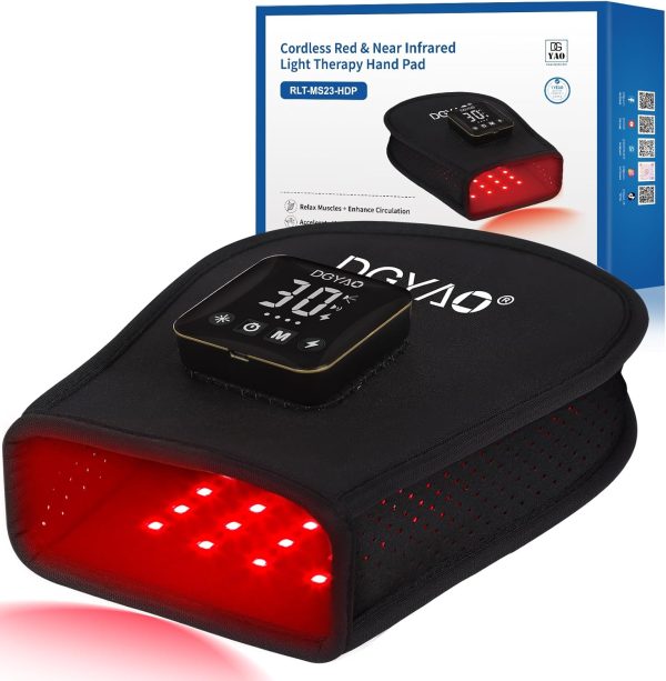 Cordless Red Light Therapy for Hand 4000mAh Rechargeable Battery Infra...
