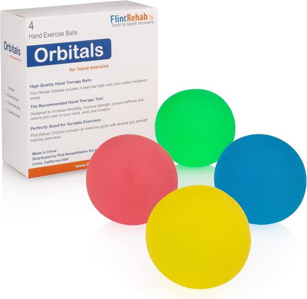 Durable Quality FlintRehab Hand Exercise Balls - Set of 4 for Carpal T...