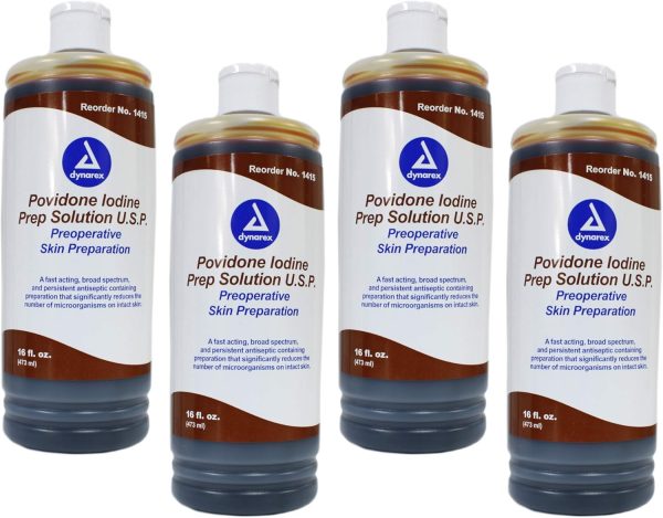 Dynarex D1415 Povidone Iodine LEgvoH Prep Solution USP, 16 Fluid Ounce...