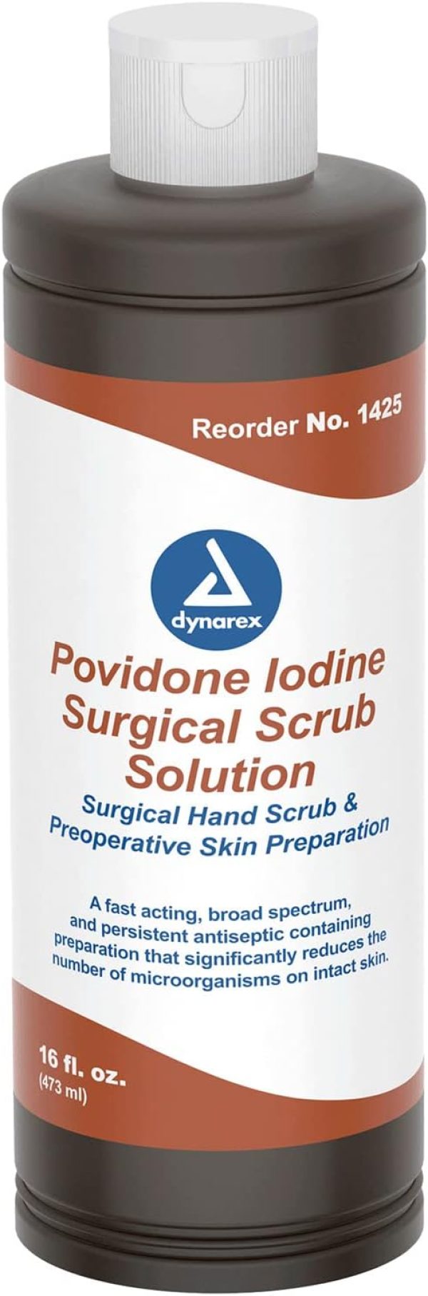 Dynarex Povidone-Iodine Scrub Solution, Antiseptic Solution for Skin a...