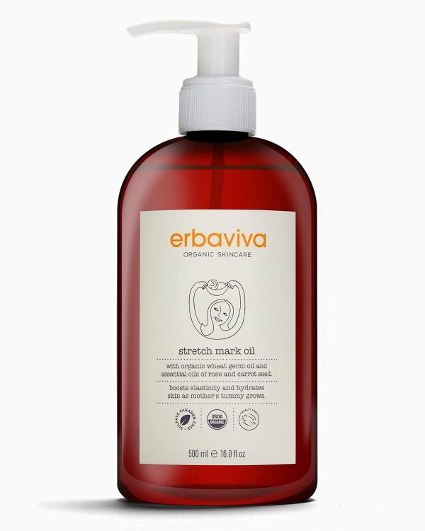 Erbaviva Organic Stretch Mark Oil for Pregnancy, Stretch Marks & Scars...