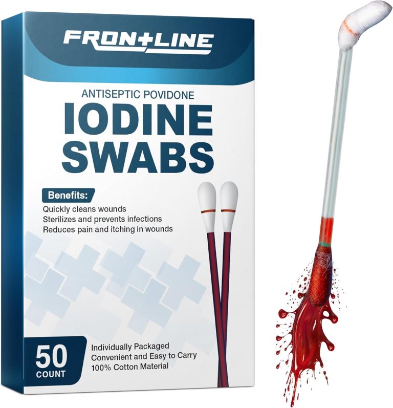 FrontLine Povidone Iodine Swabs, Antiseptic Swabsticks, Iodine Solutio...