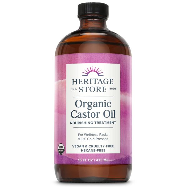 HERITAGE STORE Organic Castor Oil - Glass Bottle - Nourishing Treatmen...