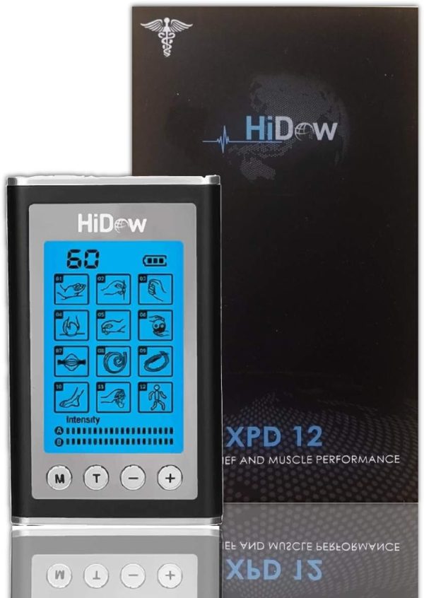 HiDow XPD Dual Channel TENS EMS Unit 12 Modes Muscle Stimulator Pain R...