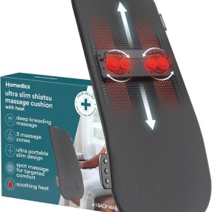 Homedics Ultra Slim Shiatsu Massage Cushion with Heat – Full Back Cove...