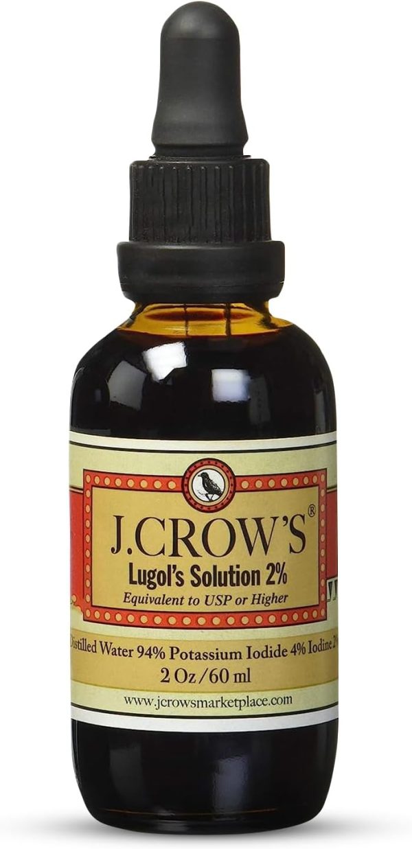 J.CROW'S® Lugol's Solution of Iodine 2% 2 oz (1 Bottle) – Premium Pota...