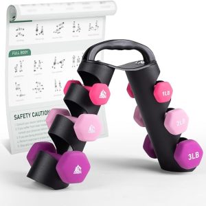 LIONSCOOL Set of 2 Neoprene Coated Dumbbell Hand Weights