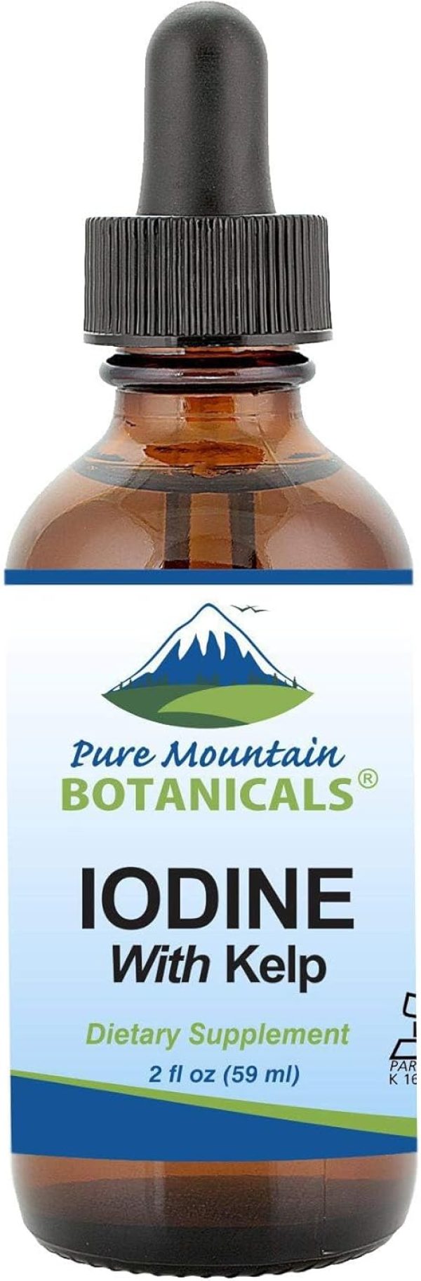 Liquid Iodine 0.3% Solution 2oz - Liquid Supplement with Organic Kelp ...