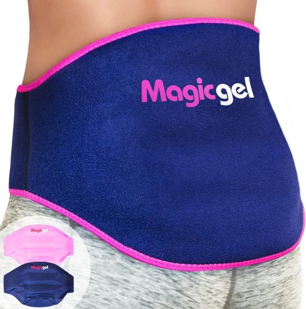 Magic Gel Ice Pack for Back Pain Relief | 2 Pack Reusable Lower Back W...