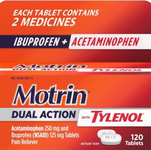 Motrin Dual Action with Tylenol, Ibuprofen & Acetaminophen Fast-Acting...