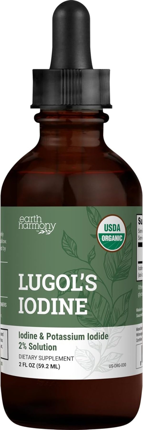 Organic Lugol's Iodine, Iodine and Potassium Iodide 2% Solution 3000 m...