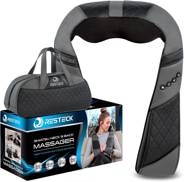 RESTECK Massagers for Neck and Back with Heat - Deep Tissue 3D Kneadin...