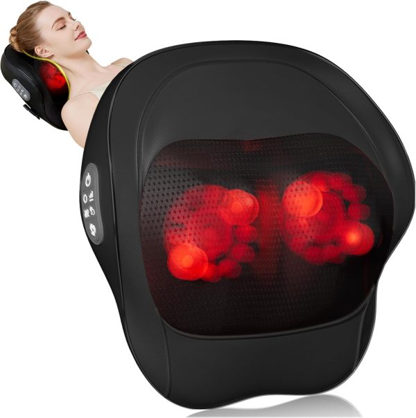 Rechargeable Back and Neck Massager with Heat,U6 New Upgrade Back Mass...