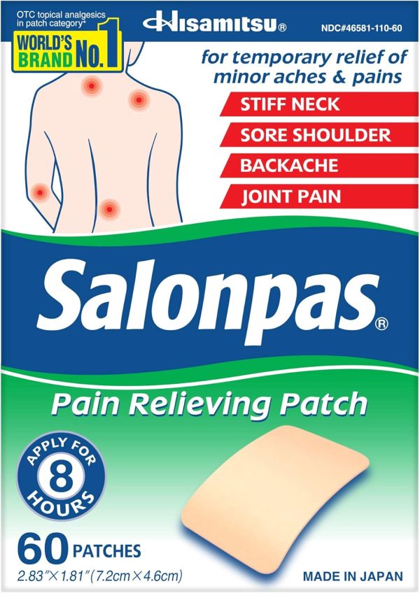Salonpas Pain Relieving Patch for Back, Neck, Shoulder, Knee Pain and ...