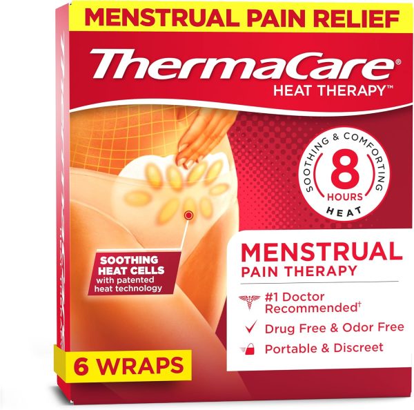 ThermaCare Menstrual Heating Pads – Portable, Adhesive HeatWraps for P...