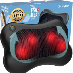 Zyllion Shiatsu Back and Neck Massager with Heat (FSA HSA Eligible) 3D...