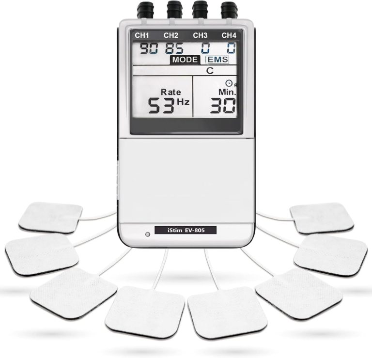 iSTIM EV-805 TENS EMS 4 Channel Rechargeable Combo Machine Unit - Musc...