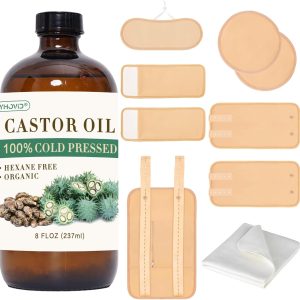 10 Pcs Organic Cotton Castor Oil Pack Wrap - Reusable Castor Oil Packs...