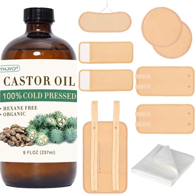 10 Pcs Organic Cotton Castor Oil Pack Wrap - Reusable Castor Oil Packs...