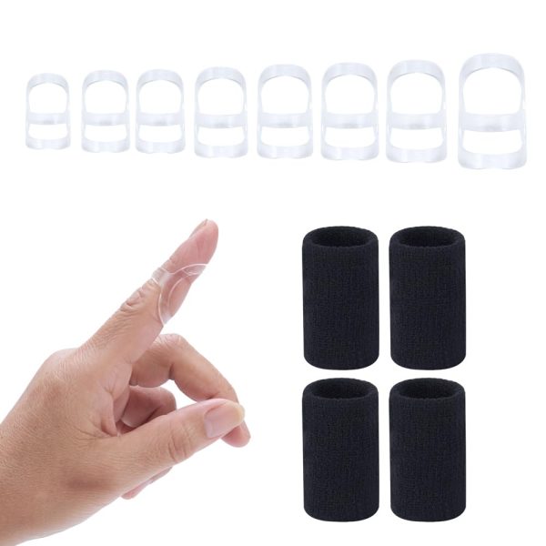 12 pcs Fingr Splint Kits Including 8 Pack Oval Finger Splints Clear Ty...