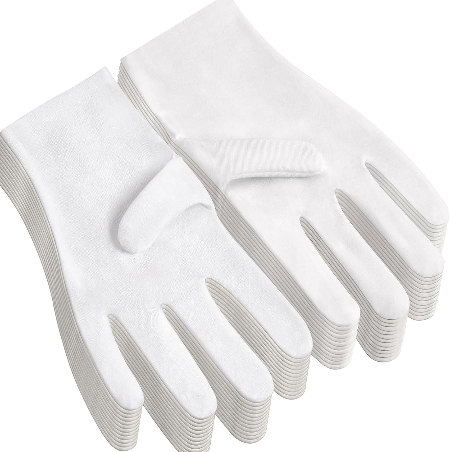 12Pairs White Cotton Gloves for Eczema and Dry Hands - Breathable Work...