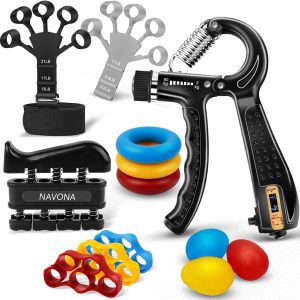 13 PCS Grip Strength Trainer Kit, Hand Gripper Strengthener, Forearm S...