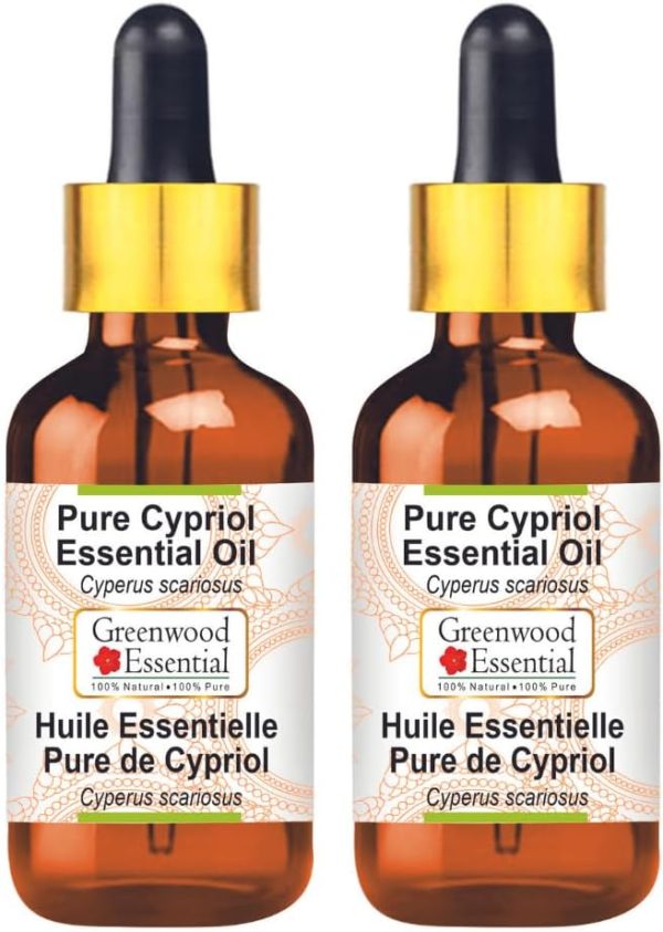 Pure Cypriol Essential Oil (Cyperus scariosus) with Glass Dropper Stea...