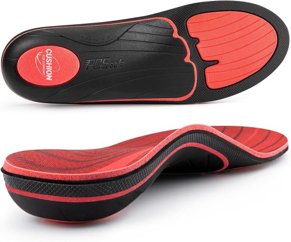 PCSsole Plantar Fasciitis Insoles Men Women- 220+lbs Heavy Duty High A...