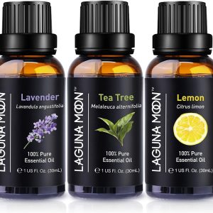 Pure Tea Tree, Lavender, Lemon Essential Oils - Top 3pc Oil Gift Set -...