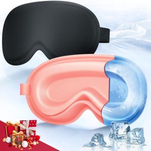 2 Pack 3D Cooling Gel Eye Mask - Reusable Cold Sleep Mask, Eyes Ice Pa...