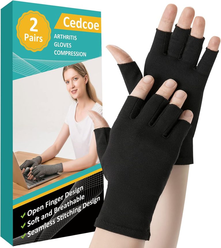 2 Pairs Arthritis Gloves Fingerless Compression Gloves for Relieve Han...