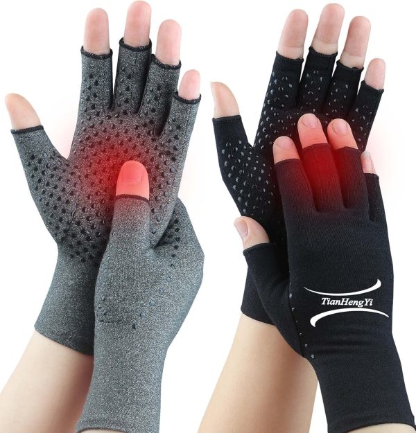 2 Pairs Arthritis Gloves for Pain Relief, Compression Gloves for Arthr...