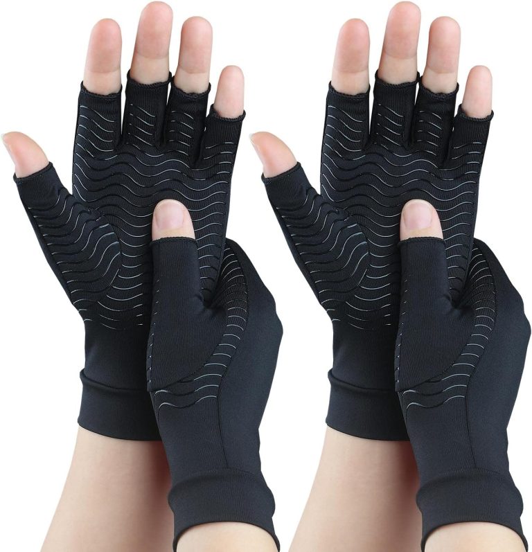 2 Pairs Copper Arthritis Gloves for Carpal Tunnel Pain Relief, Compres...