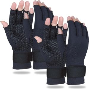 2 Pairs Copper Arthritis Gloves for Women Men, Compression Gloves with...