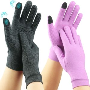 2 Pairs Full Finger Compression Arthritis Gloves for Rheumatoid, Osteo...