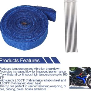 2" x 50' Exhaust Heat Wrap Roll for Motorcycle Fiberglass Heat Shield ...