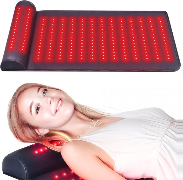 2025 New Leather Red Light Therapy Mat for Body with Soft Neck Support...