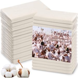 24 Pcs Organic Cotton Flannel for Castor Oil Pack Wrap Highly Absorben...